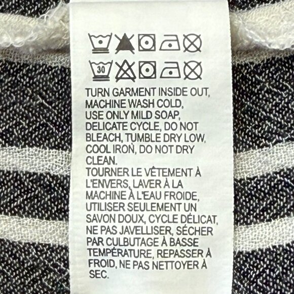 Lucky Brand Stripe Long Sleeve Button Down Shirt Women XL Gray White - Picture 8 of 10